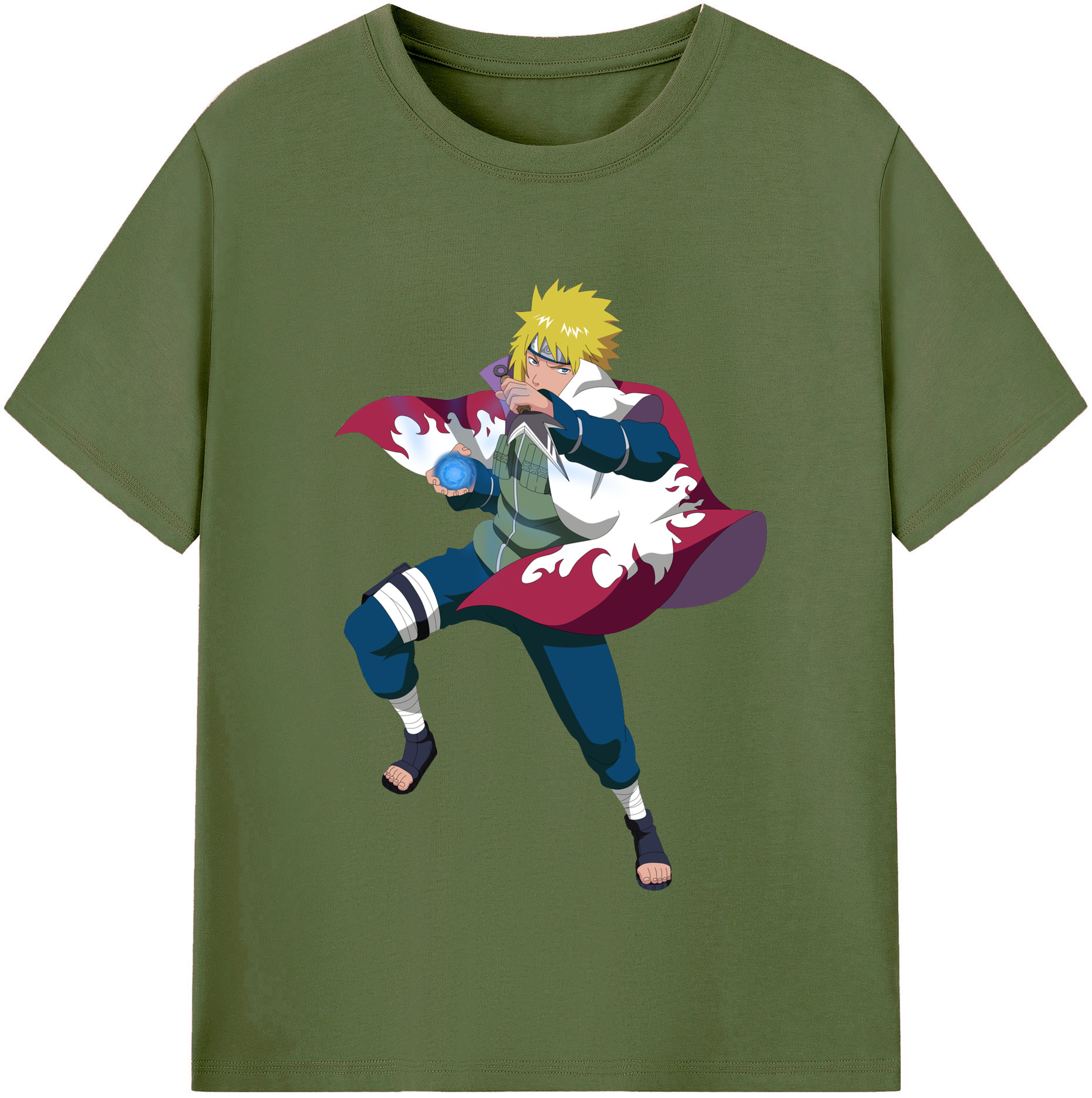（画像用） NARUTO -ナルト- 波風 ミナト Namikaze Minato 綿100％半袖Tシャツ（フロントプリント）